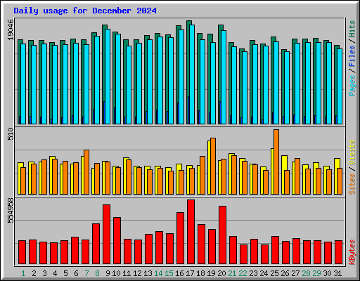 Daily usage for December 2024