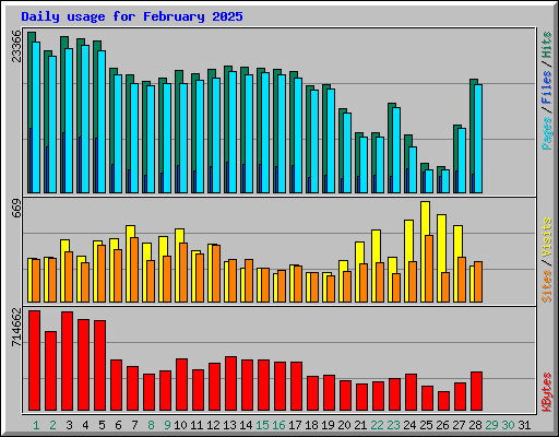 Daily usage for February 2025