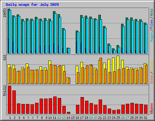 Daily usage for July 2025
