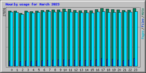 Hourly usage for March 2023