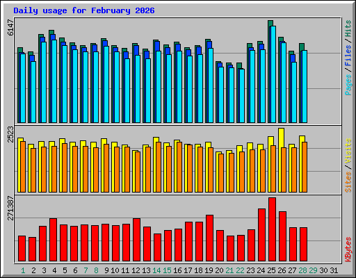 Daily usage for February 2026
